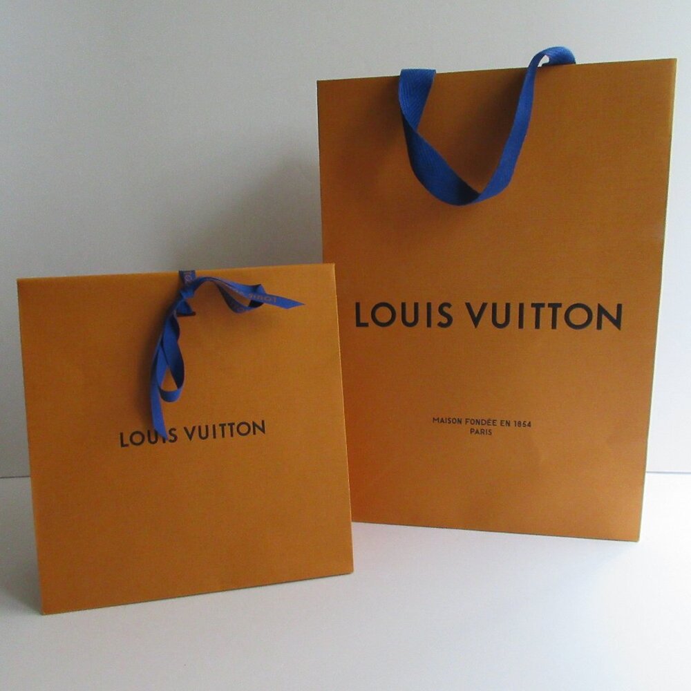 Louis Vuitton Authentic Shopping Paper Bag 14x10x4" & Gift Bag w/ Ribbon EMPTY
